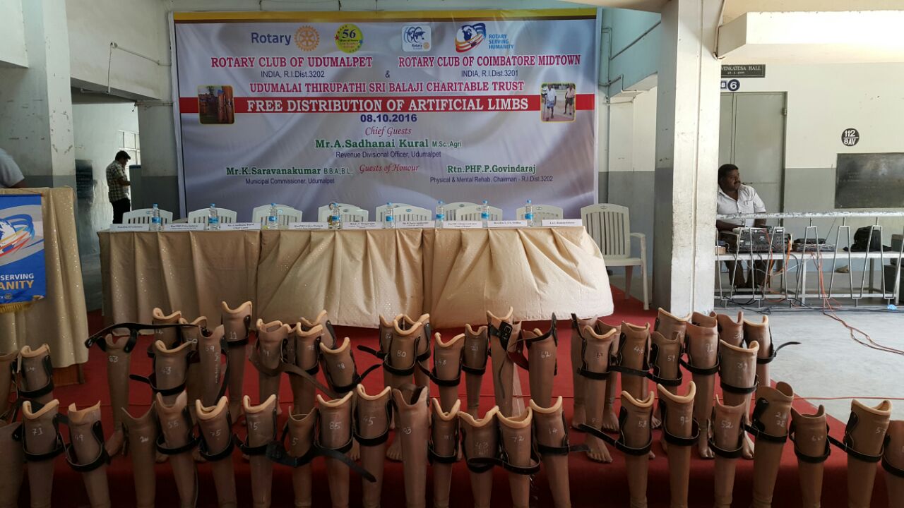 Limb Donation 106 Nos at Udumalpet